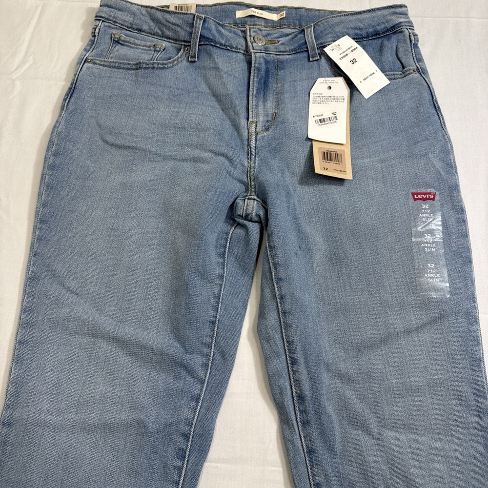 JEANS SLIM FIT Levi Strauss WOMENS 32X30 Stretch 712 Denim NWT - Picture 2 of 10